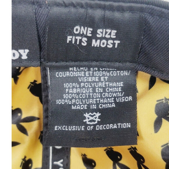 PLAYBOY FAUX LEATHER BILL BLACK ADJUSTABLE HAT - Picture 14 of 14